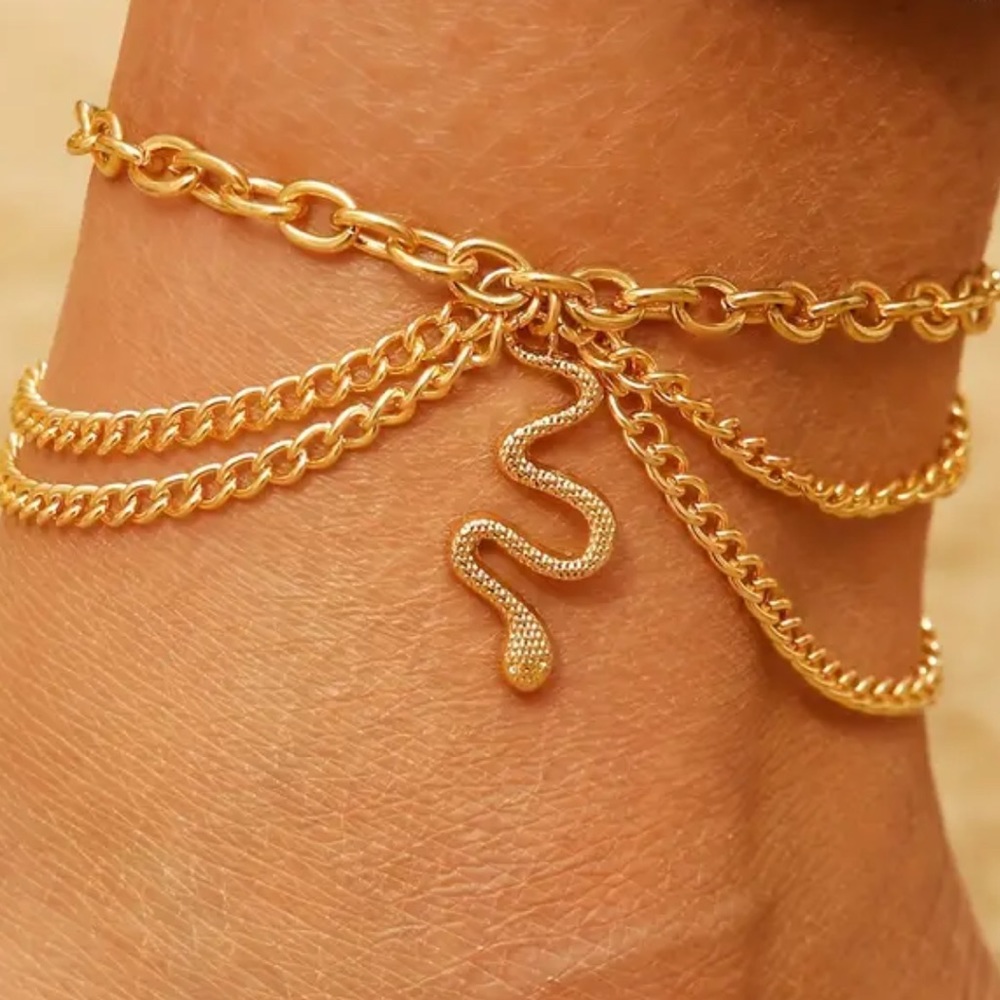 Snake Charm Ankle Bracelet
